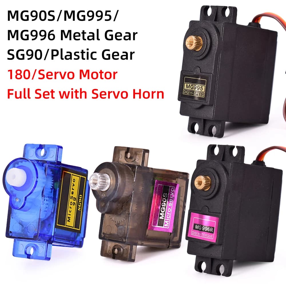 Servomotori RC da 15 kg Servo digitale standard MG995 180/270/360 gradi All Metal Gear per Arduino UN O JR Auto Modello RC Elicottero Barca