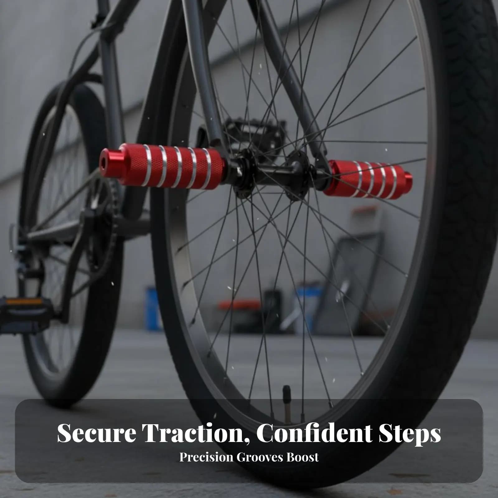 2 Pieces Bike Spindle Pegs High-Strength Aluminum Bike Pegs Cycle Rear Footrests Sturdy Construction Foot Peg Anti-Slip Surface