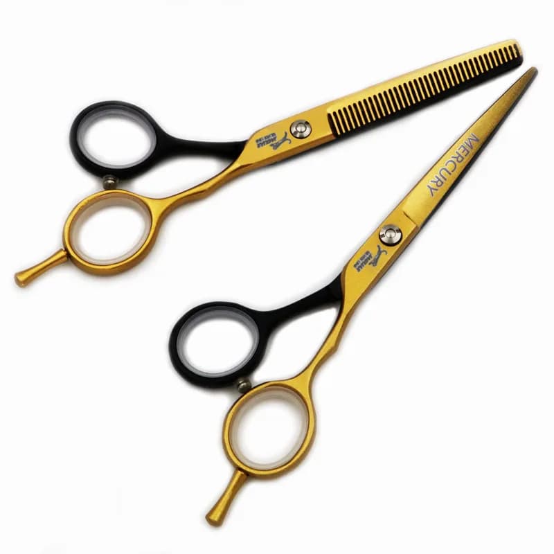 5.5/6 Inch Professional Hairdressing Scissors Set Cutting/Thinning Barber Shears High Quality Personality Golden and Black