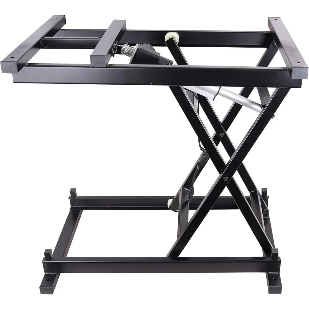 30 '' Tavolo da pranzo elettrico con controllo manuale Tavolino elevatore, Nero, 110 V-240 V, Piattaforma di lavoro Scrivania per computer Forbici elettroniche Li
