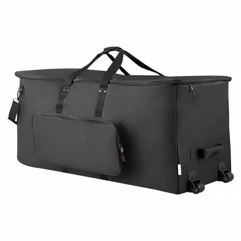 Electronic Drum Kit Bag, 600D, Padded Drum Bag with Wheels, Large 36.2 x 16.5 x 16.1 in Interior, Lightweight Travel Case with Detachable Dividers, Multiple Pockets, for Electric Drums, Black