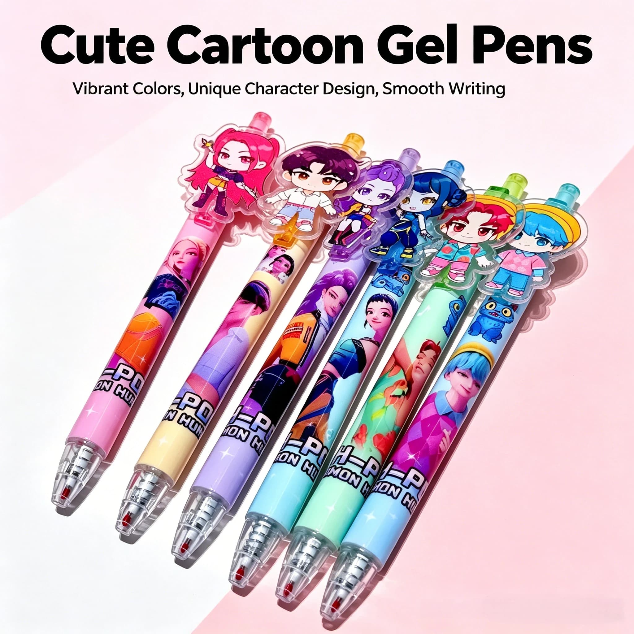 Nuove Penne Gel KPop Hunters da 6/12/18 Pezzi, Penne Cartoon Rumi Mira Zoey Saja, Forniture Scolastiche per Scrittura e Disegno, Regali per Ragazzi e Ragazze