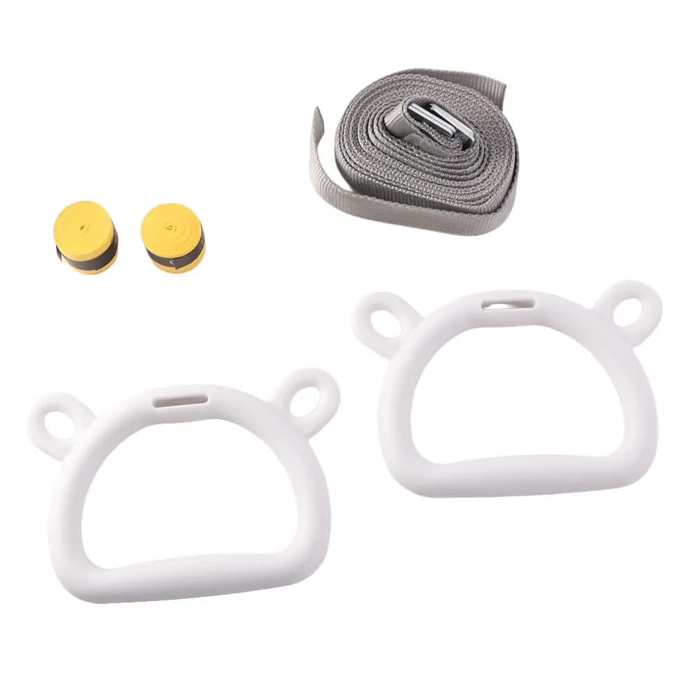 With Straps Gymnastic Rings Durable Non-Slip Pull Up Bar Adjustable Straps Arm Strength Fitness Exercise Ring Fitness Training