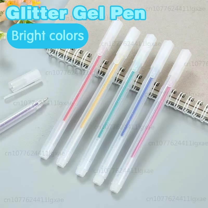 Set di penne gel glitter da 48 pezzi con ricarica di inchiostro da 48 colori adatta per bambini da colorare per adulti, journaling, disegno artistico, doo di libri