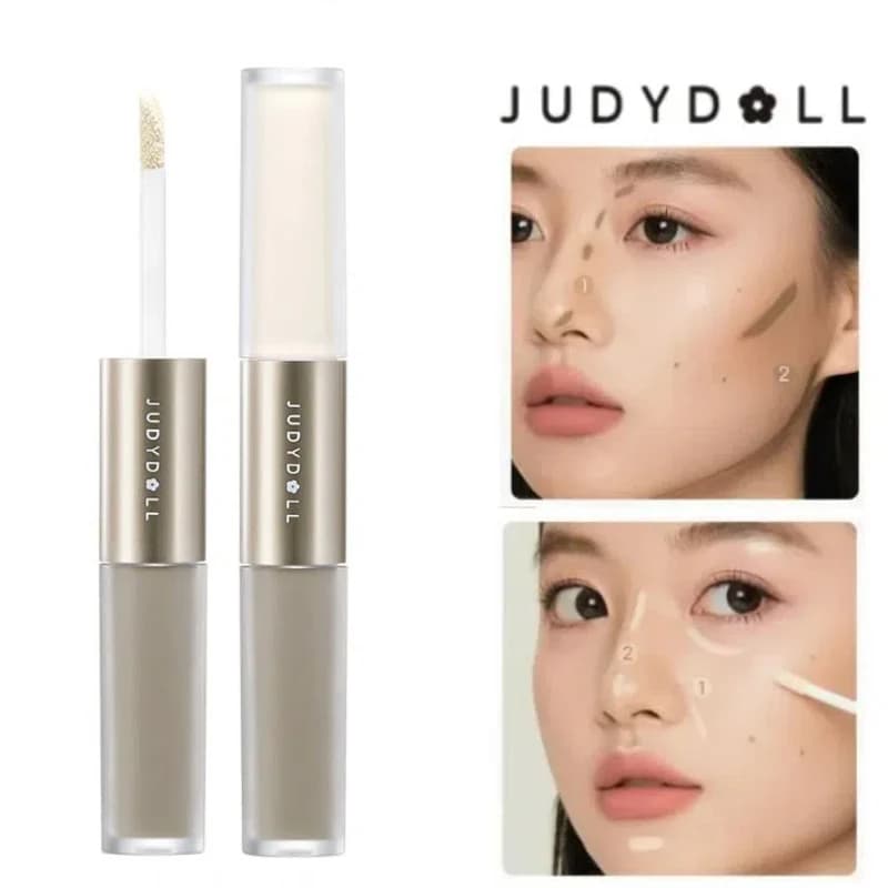Judydoll Evidenziatore a doppia testa Contouring liquido opaco lucido Bronzer viso Contorno Stick Penna modellante per il naso Cosmetici