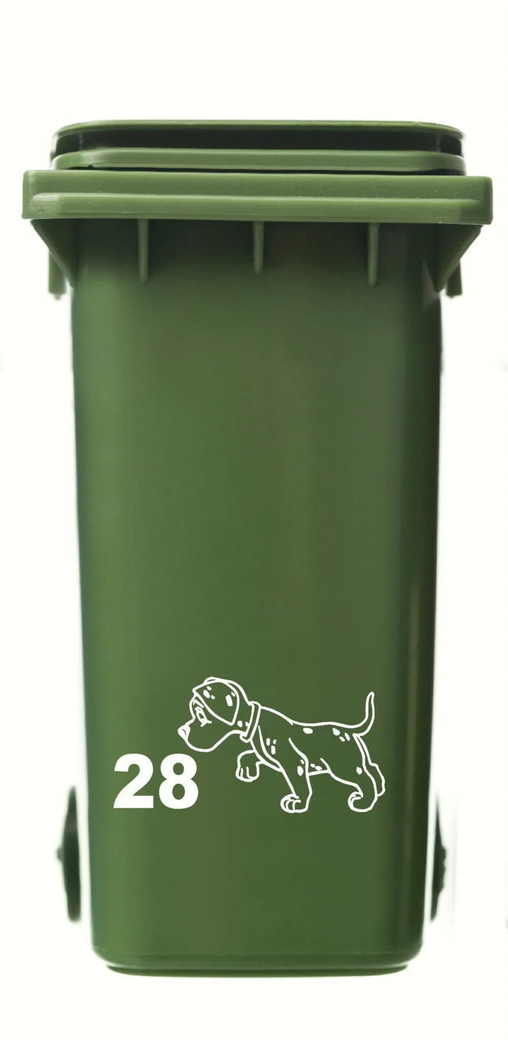 3 X BIN PER RUOTE/NUMERO CASA DA CUCCIA ADESIVO E CUPPY CANE NERO BIANCO Personalizzato