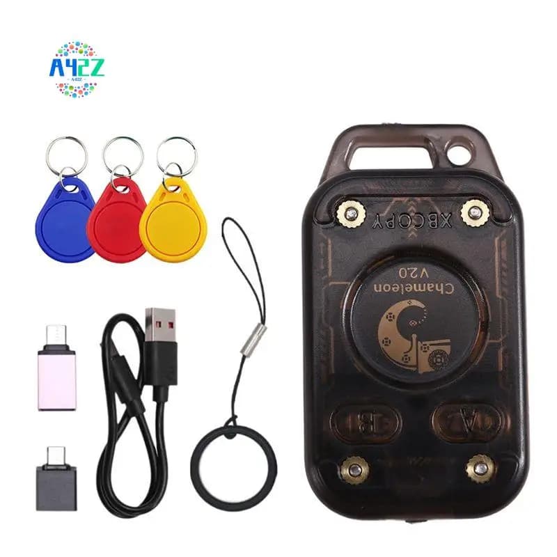 A42Z-Chameleon V2.0 RFID Smart Chip Reader Emulatore NFC Duplicatore Chameleon Ultra + 3Xuid Portachiavi 125K 13.56Mhz Decodifica scheda