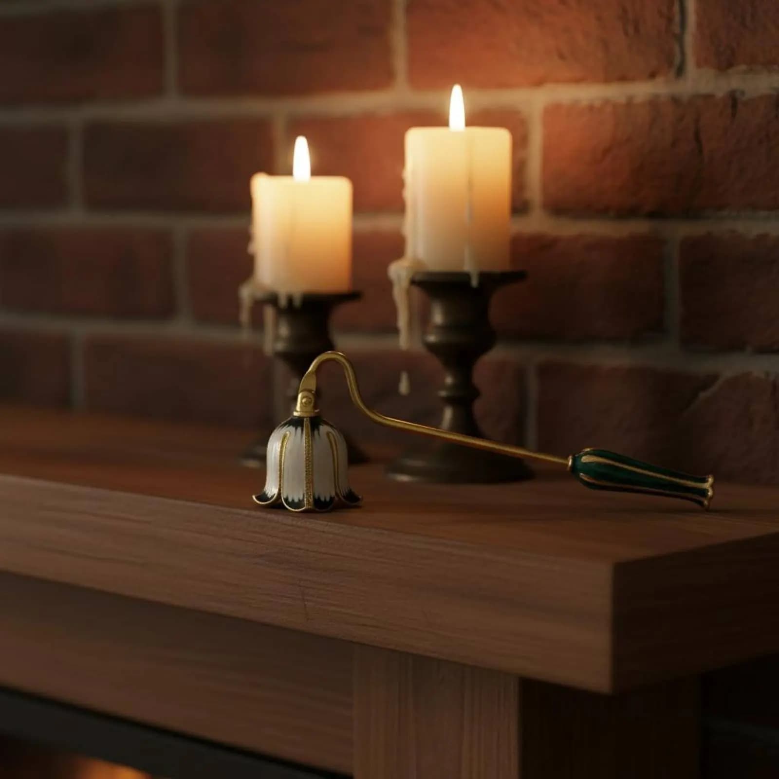 Spegnitore per Candele con Manico Lungo Decorato con Cristalli, Estintore Senza Fumo in Metallo Resistente all'Ossidazione