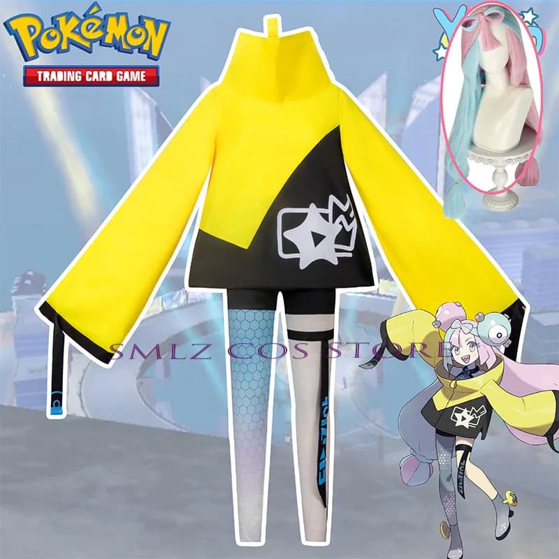 Costume Cosplay Anime Game Girls Iono, Coat, Top, Uniform Iono, Wig, Halloween Party Dresses and Women's Carnival