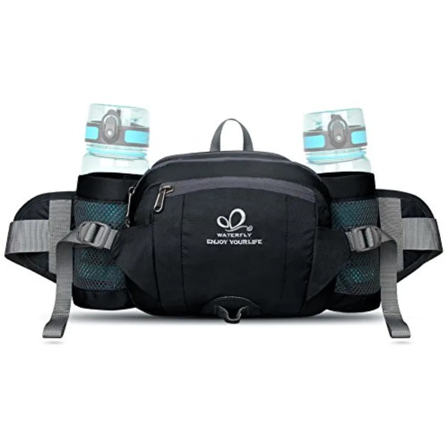Marsupio WATERFLY: Marsupio con 2 Portabottiglie, Cintura Lombare per Escursionismo, Camminata, Corsa, Jogging, Campeggio, Grande, da Donna