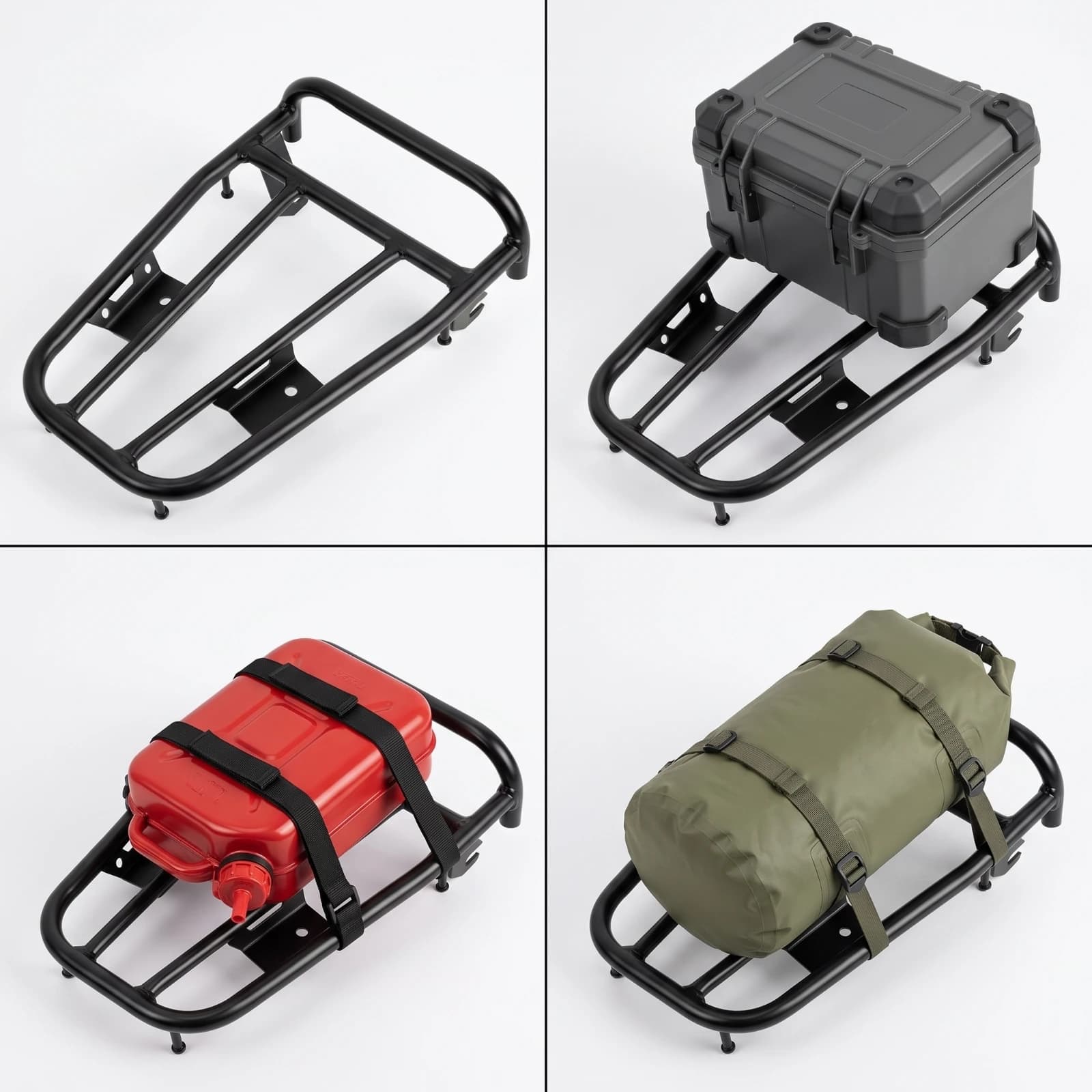 Motorcycle Rear Luggage Rack Tubular Frame Motorcycle Rear Rack Welded Rust Resistant for Commuters, Daily Commuting