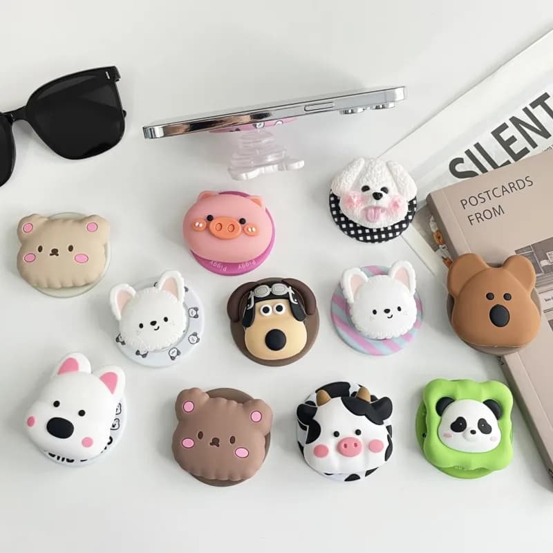 Supporto Magnetico per Telefono con Testa di Animale 3D in Silicone, Compatibile con iPhone Samsung iPad Magsafe Smart Tok