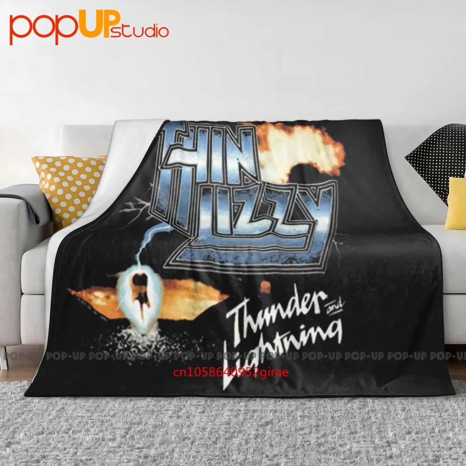Sottile Lizzy Thunder And Lightning Band Logo Coperta ultra morbida Trapunta Copridivano invernale Copridivano