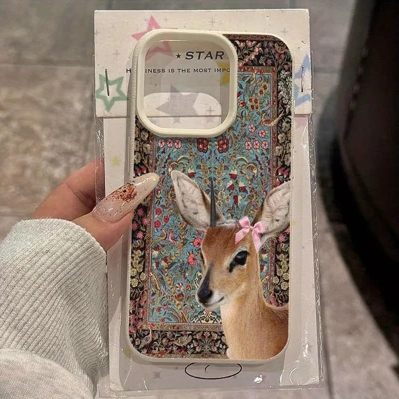 Custodia per telefono modello in silicone vintage cervo Lichee per Xiaomi 15T Pro 14T 13T 15 14 13 Custodia morbida antiurto per caramelle