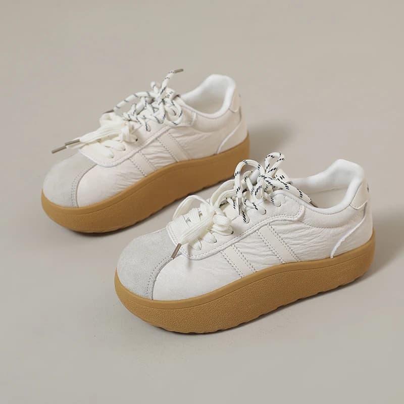 Women's Fashion Casual Sneakers Platform Thick Bottom Lace Up Non-slip Comfortable Multi Color Outdoor Daily Commute Shoes