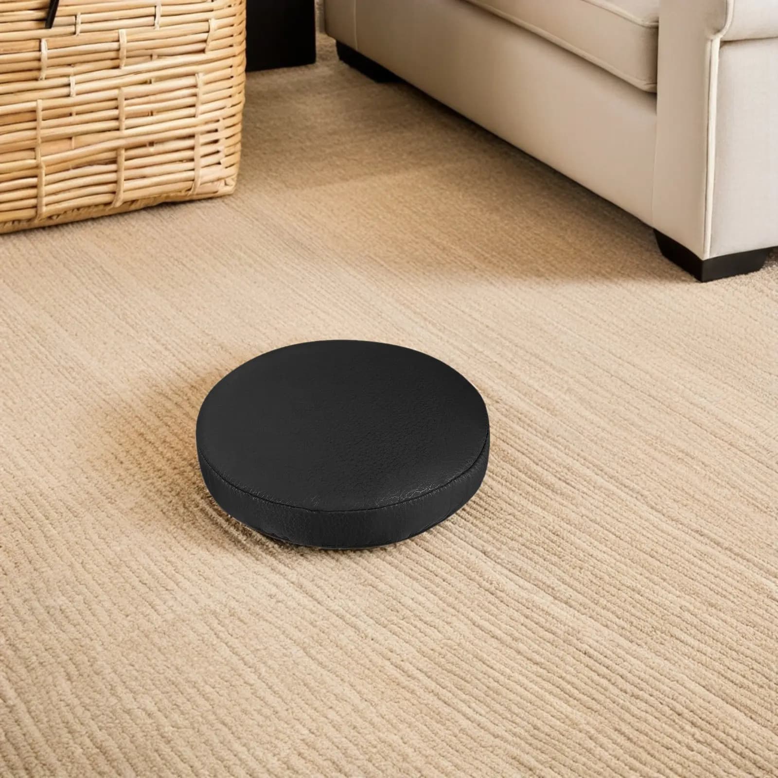 2 coprisedili rotondi neri con fascia elastica, protezione per sedili antiscivolo, copricuscini per casa e ufficio
