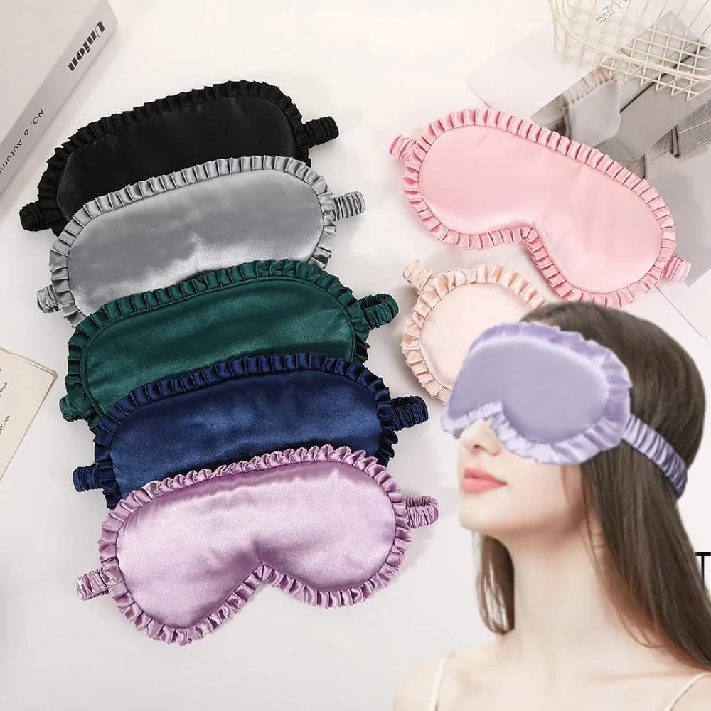 Soft Silk Sleep Mask Eye Masks Coversfor Sleep 100% Blackout Zero Eye Pressure Blindfold Eye Mask for Sleeping Soft and Comfy