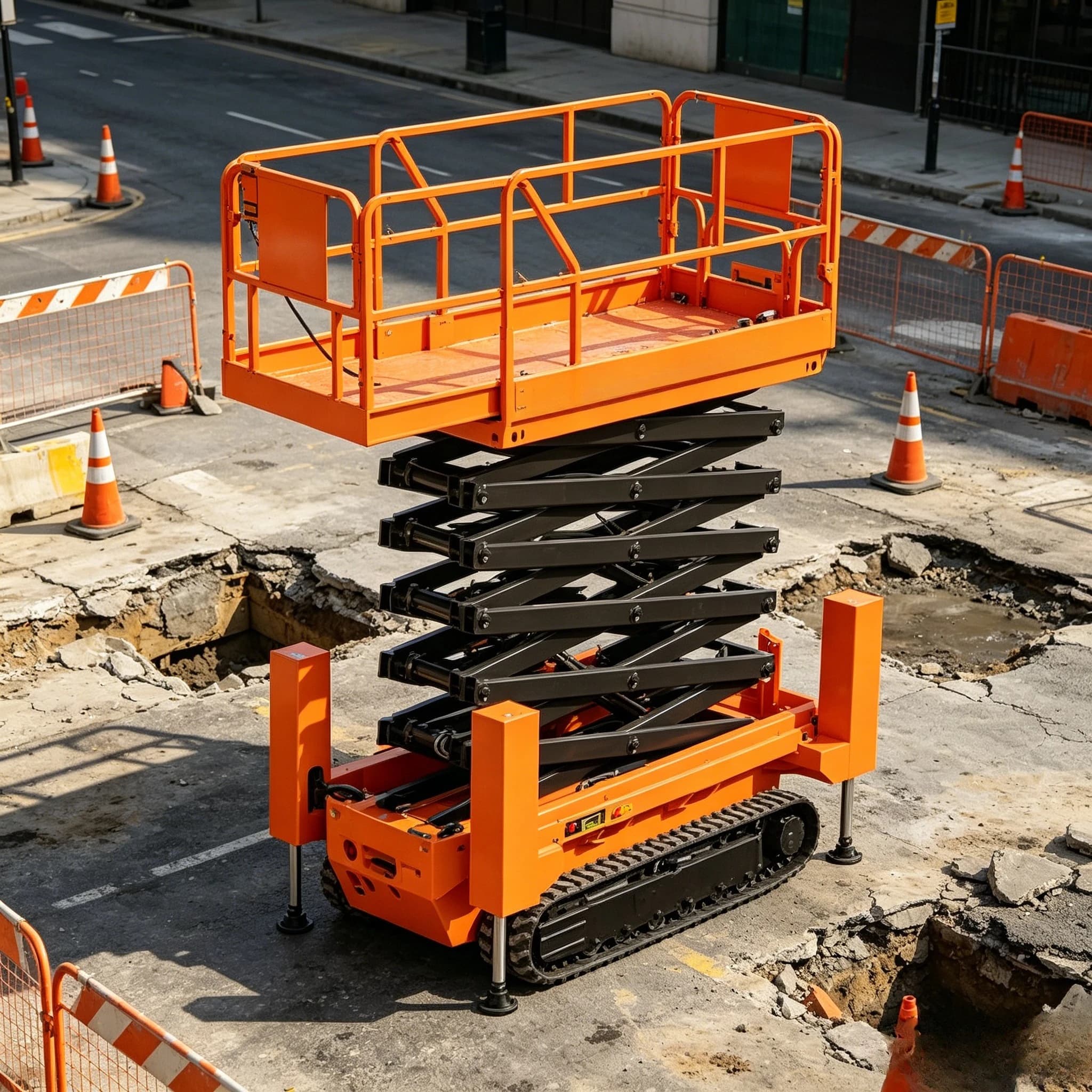Mobile Hydraulic Track Scissor Lift Work Platform Crawler Scissor Lift for Uneven Ground Operations Customized