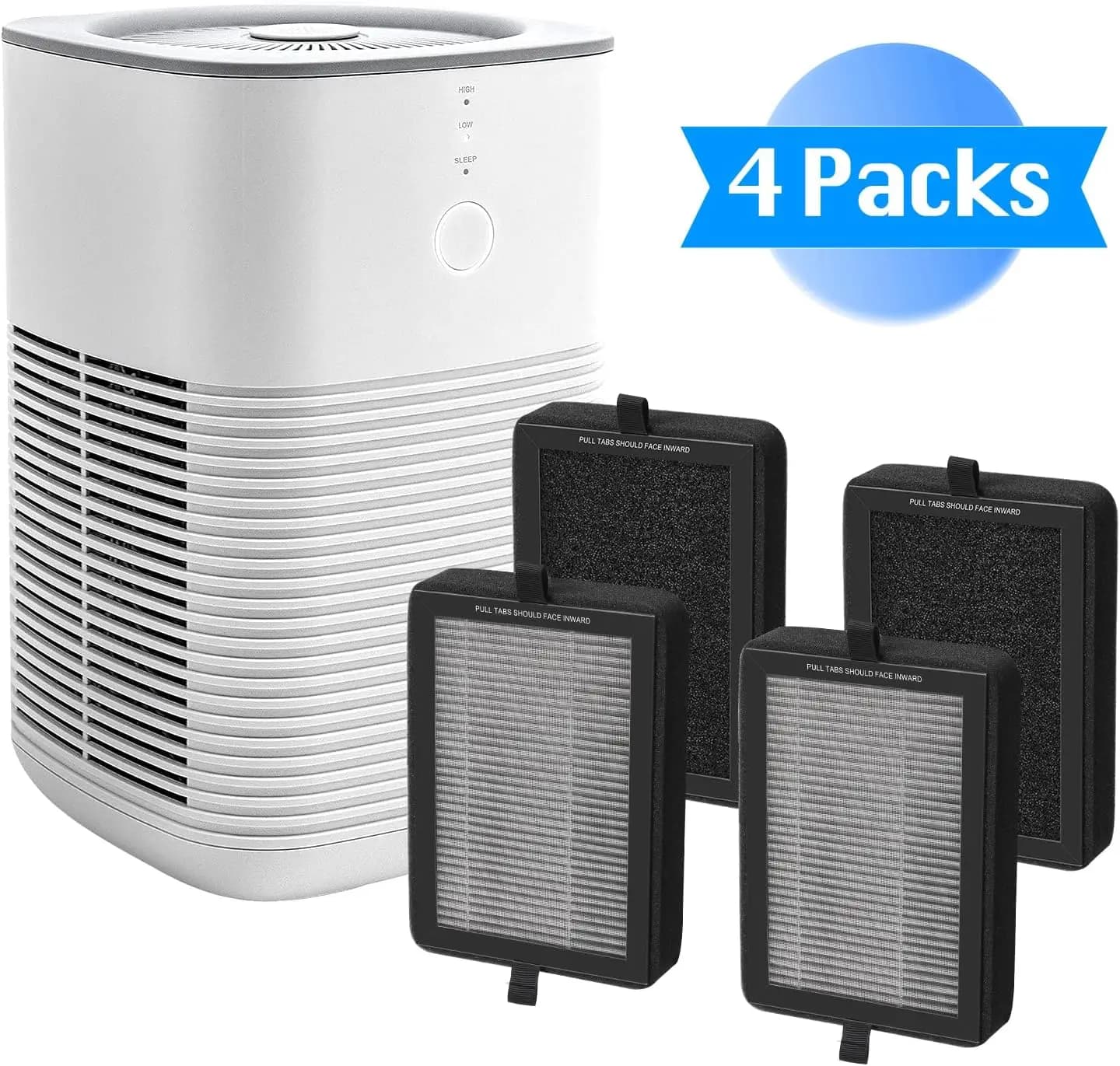 Confezione da 4 filtri di ricambio LV-H128 per purificatore d'aria Levoit, compatibili con LV-H128 / PUURVSAS (HM669A) / ROVACS (RV60)