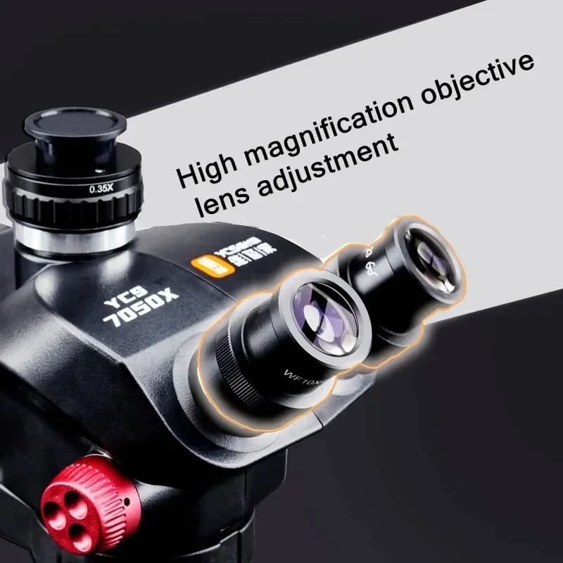 Microscopio Stereoscopico Trinoculare YCS 7050X con Connessione per Fotocamera, Strumento per Riparazione di Schede Madri di Telefoni Cellulari, IC e PCB