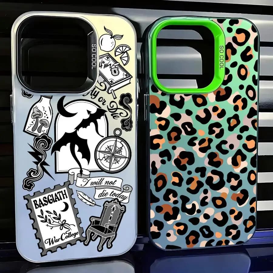 Leopard Print Logo Case for iPhone 17 Pro Max 11 14 Plus 12 13 16 15 Air 17e Phone Cover