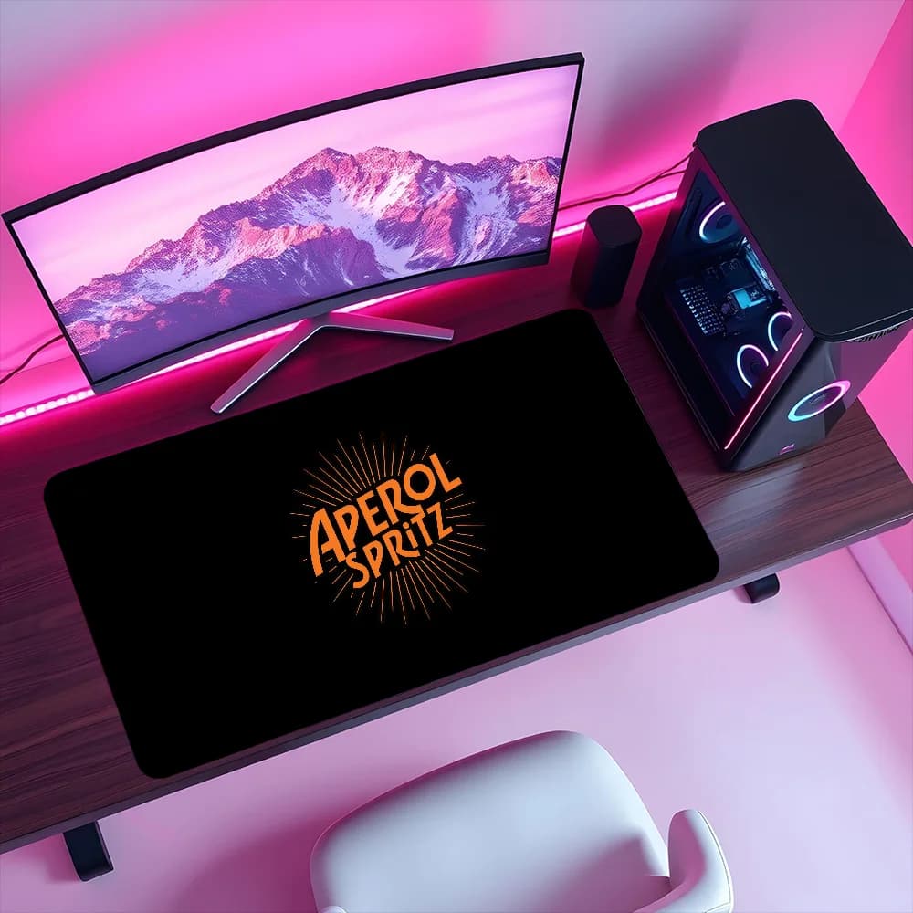 Tappetino per Mouse Antiscivolo con Bordo Rinforzato, Aperol S-Spritz, per Ufficio, Cocktail, Studenti, Gaming, Cuscino per Scrittura Grande e Spesso