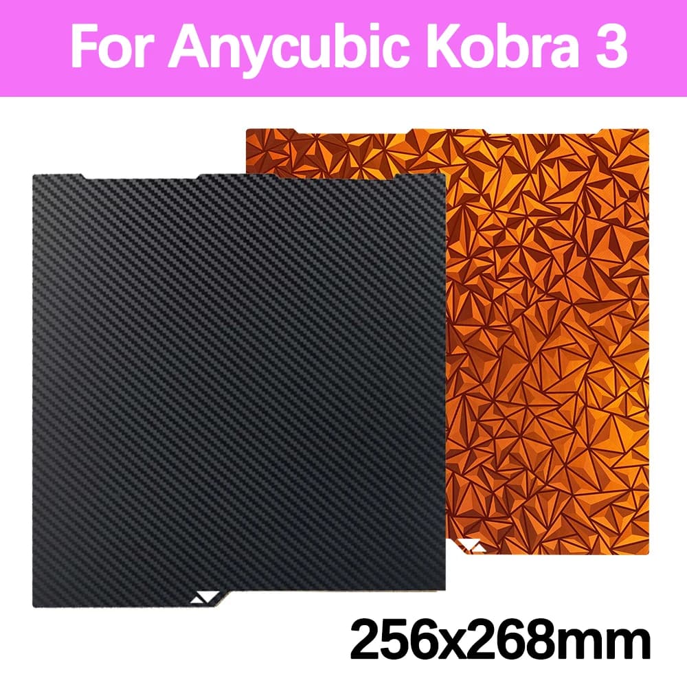 For Anycubic Kobra 3 Build Plate 256x268 PEI Spring Steel Sheet PEO PET PEY PEN Sheet Double Sided For Kobra 3 Combo Build Plate