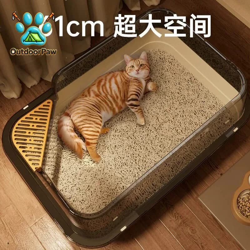 oversized cat litter box toilet sandbox extra large splash-proof big litter box semi-closed giant cat