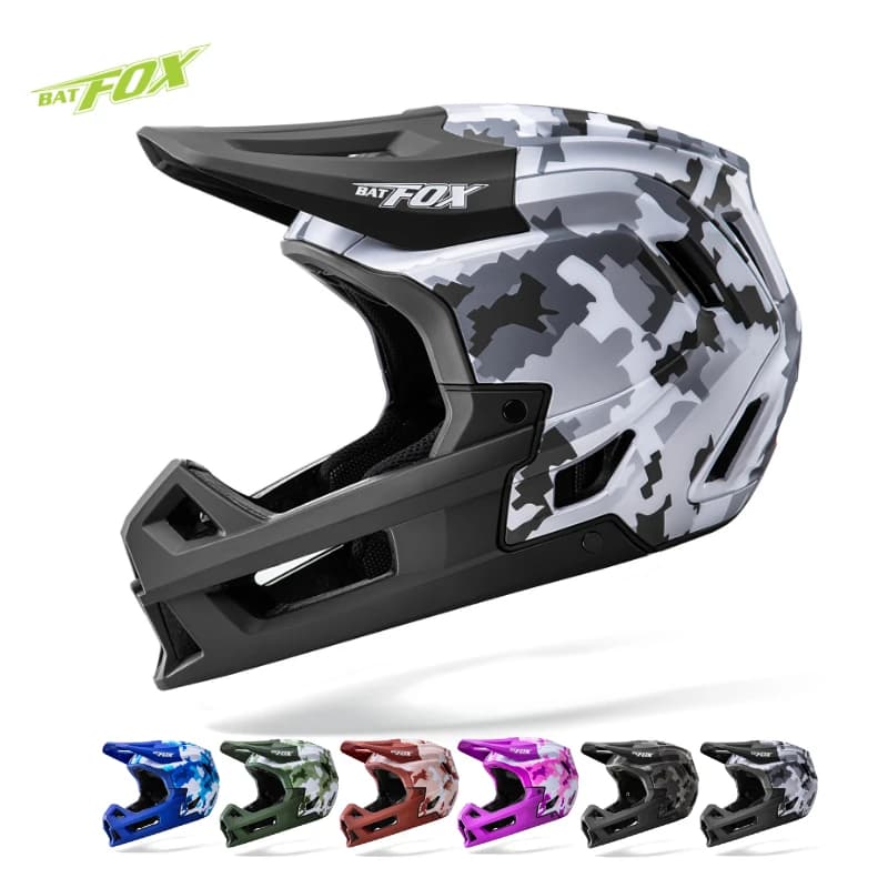 BATFOX New Integral Bike Helmet for Adults Protection Head BMX Dh MTB Bicycle Helmet Man Woman Electric Motorcycle Safety Helmets for Cycling