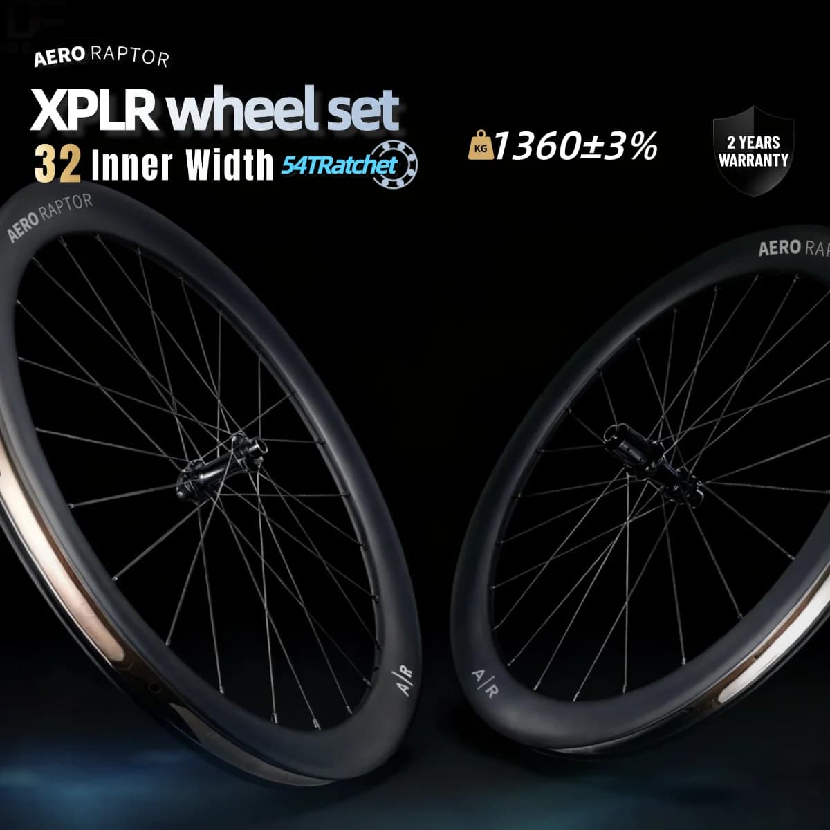 TAGOOLAAR XRLP Ruote in carbonio per ghiaia leggera Cricchetto 54T Mozzo con cuscinetto in ceramica 32mm Larghezza interna CXRAY Set di ruote in carbonio per bicicletta con aggancio