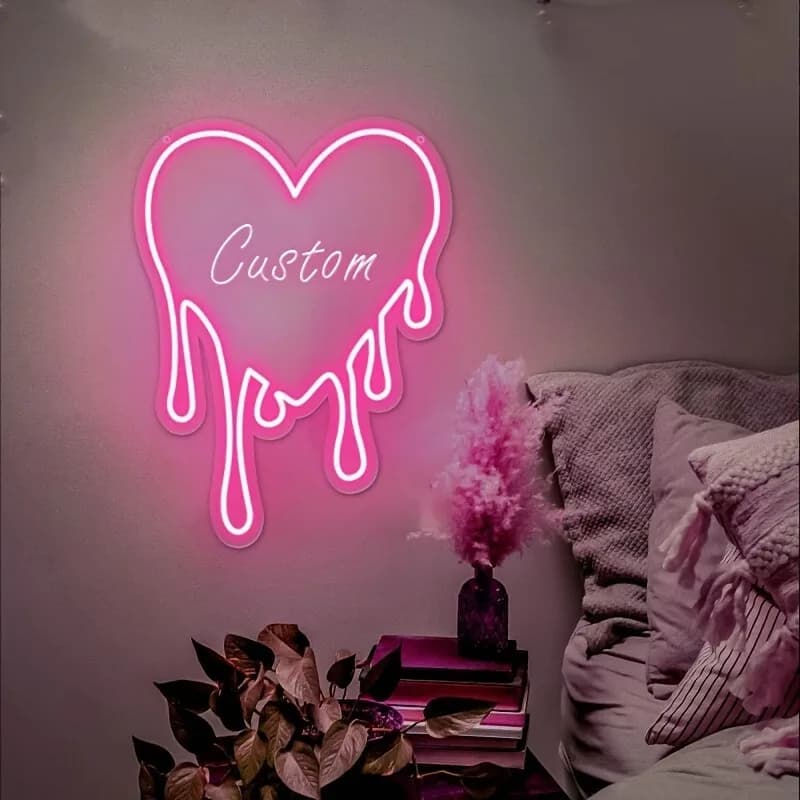 Insegna al neon personalizzabile 'Leave a Message' Luce a LED Cuore Matrimonio Caffè Bar Decorazione da parete Incisione personalizzata Sarto personalizzato
