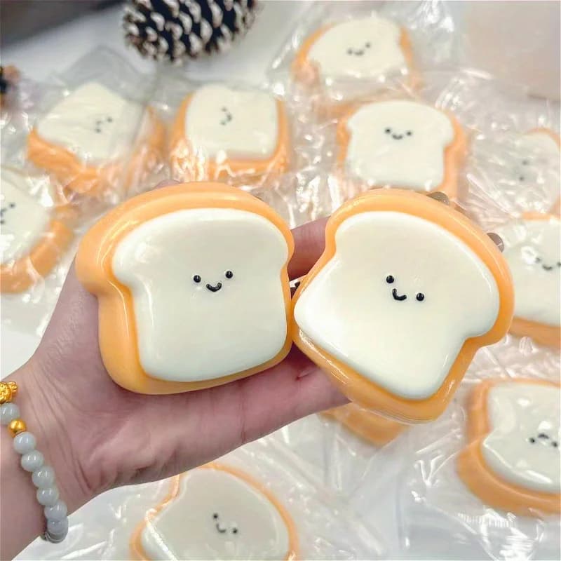 Peluche Super Morbido a Forma di Pane Tostato, Giocattolo Luminoso per Decorazione Scrivania, Regalo di Pasqua e Compleanno per Bambini
