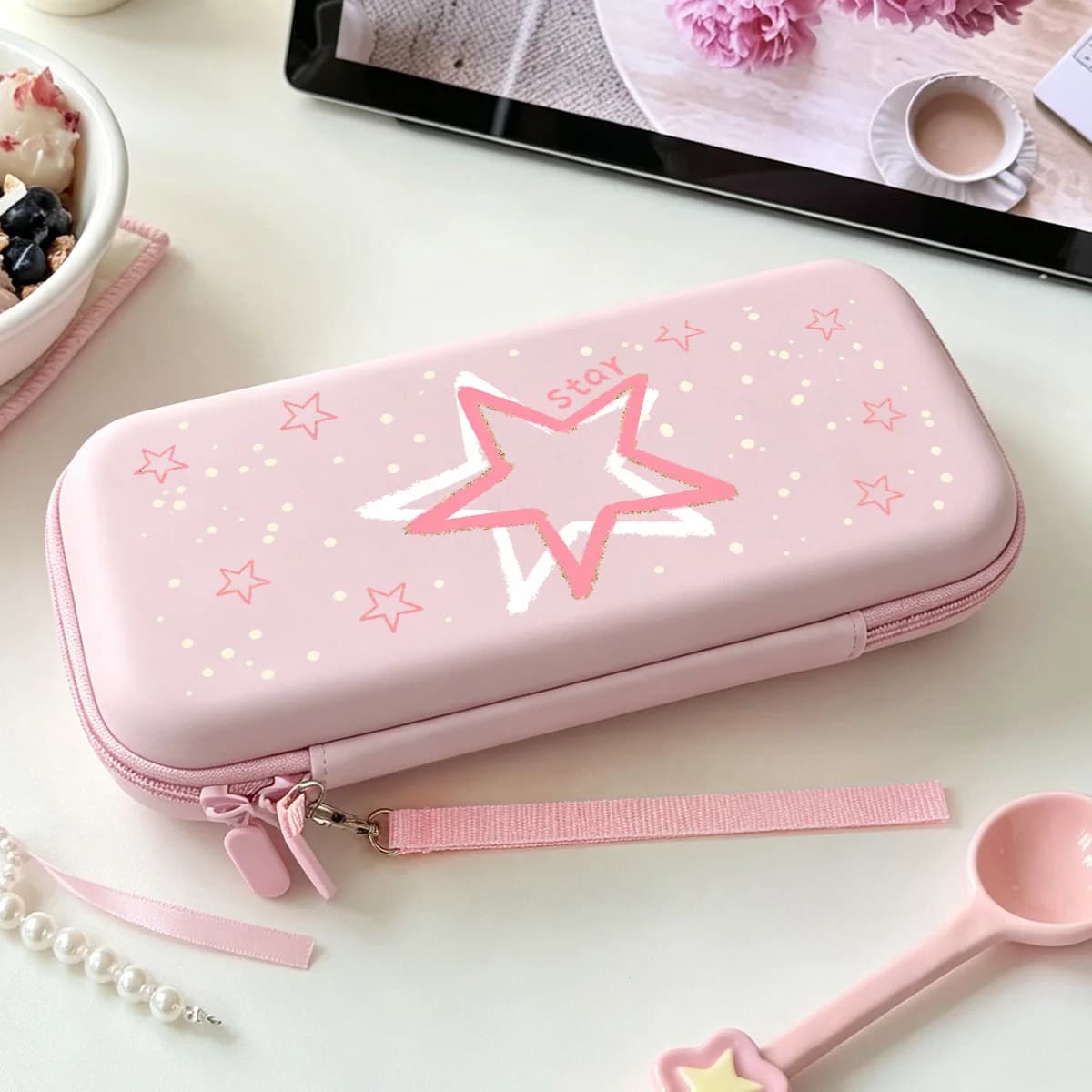 Portable Carrying Case Portable Travel Gaming Accessories Storage Bag for Nintendo Switch Lite/OLED With Mesh Pockets