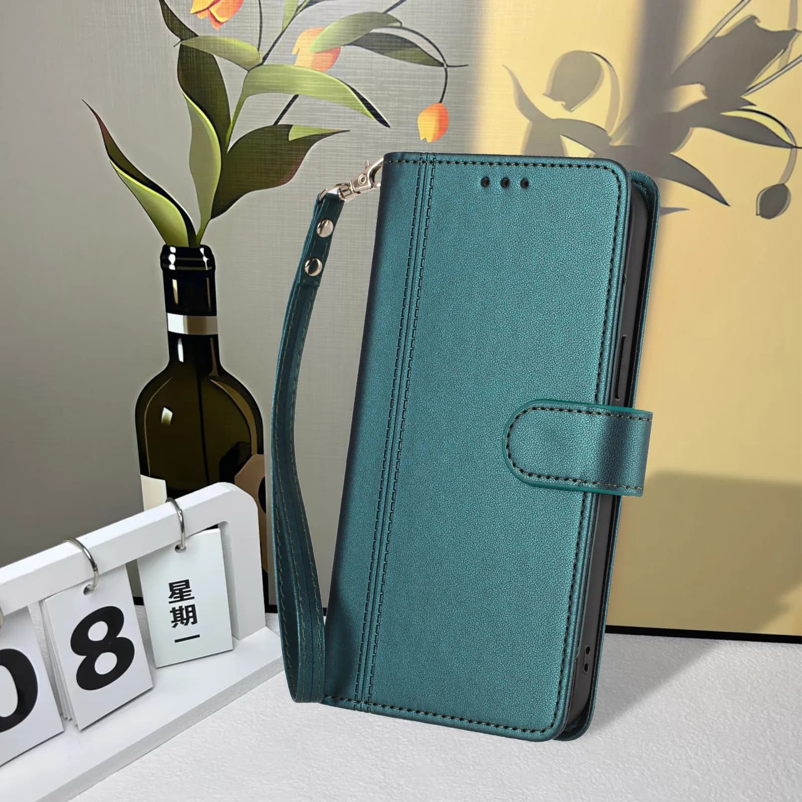 Practical Card Slot Wallet Case For Huawei P60 Art P50 Nova 15 Ultra 14 Pro Y90 Y73 Y70 Plus Crossbody Lanyard Strap Phone Cover