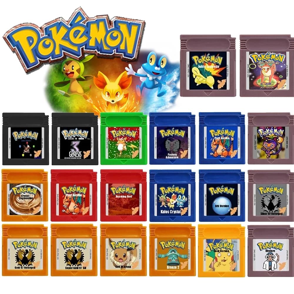 Cartuccia di gioco GBC Serie Pokémon 16-bit per console di videogiochi, Edizione Team Rocket per GBC (Black White Genesis Gold Silver 97)