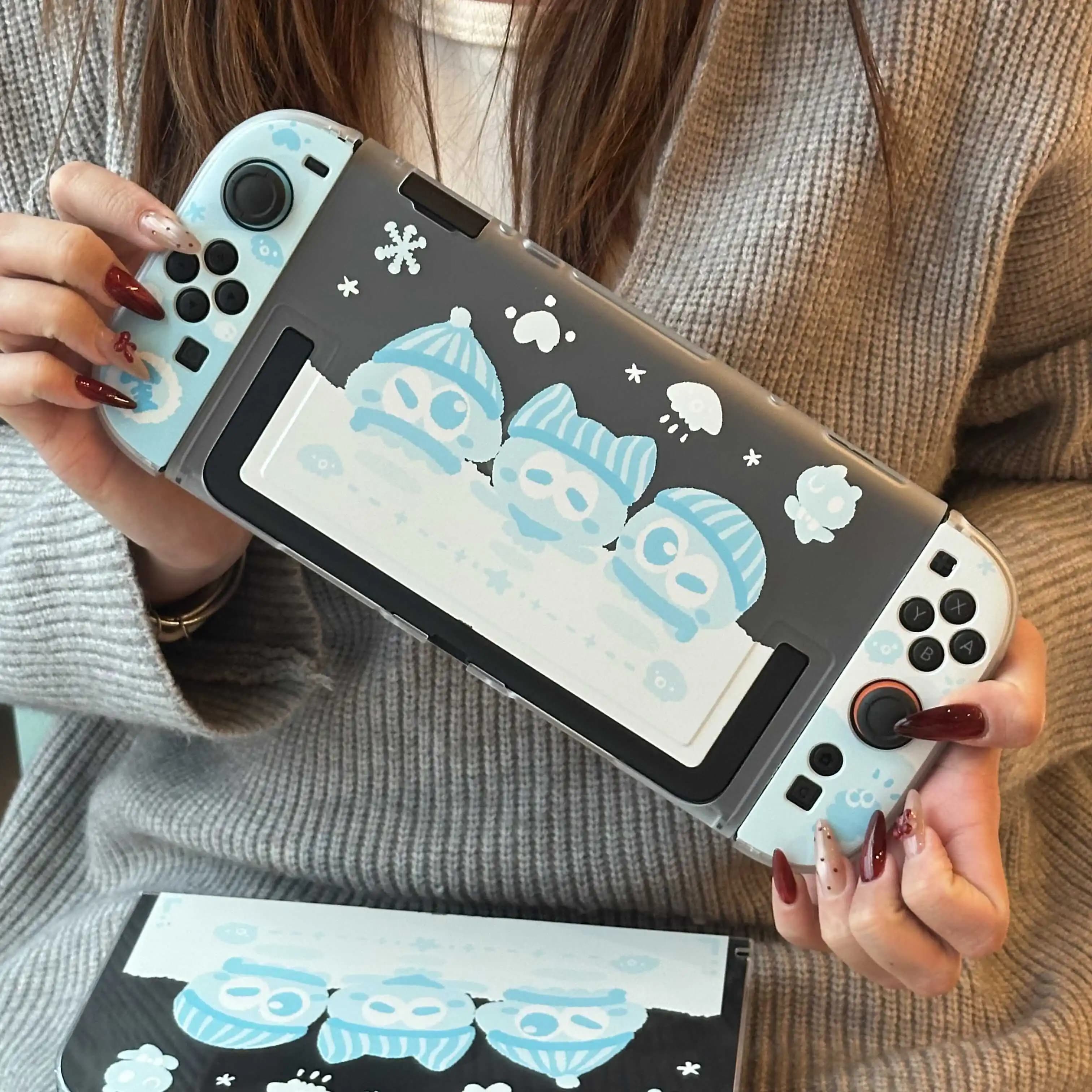 Nuova Custodia Protettiva Carina per Nintendo Switch 2/OLED/LITE, Trasparente, Stile Divisibile, per Console e Joy-Con