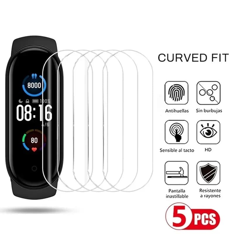 5 pezzi pellicola idrogel per Xiaomi Mi Band 8 7 6 5 4 3 copertura completa protezione schermo morbida accessori per orologi intelligenti non in vetro