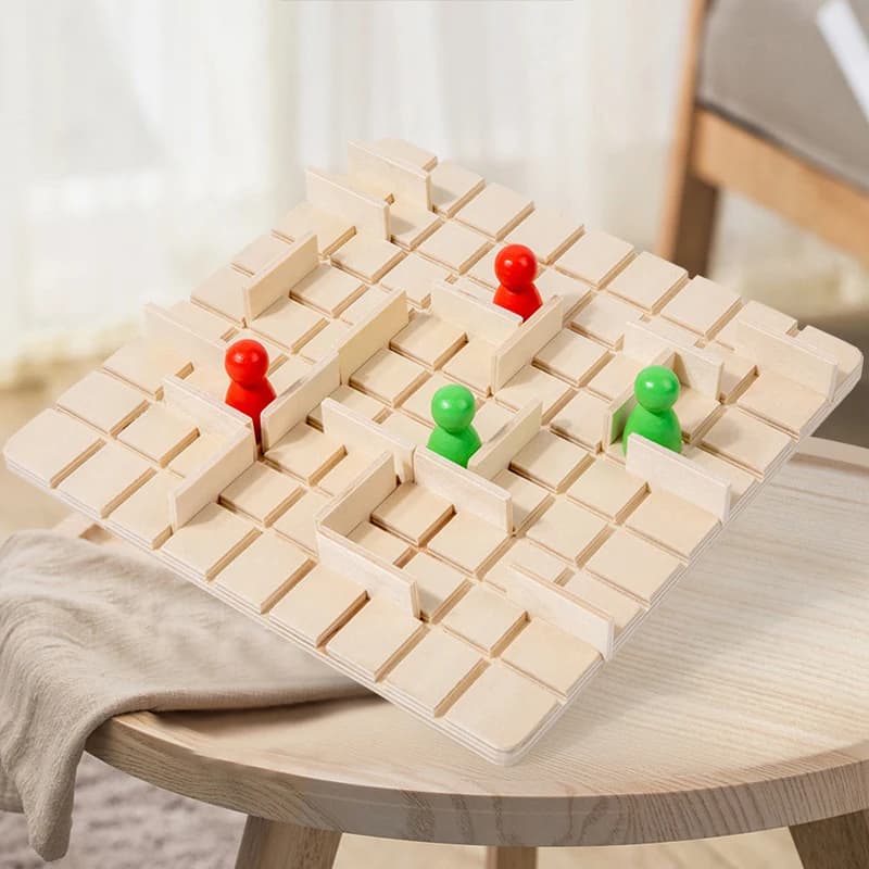 Wooden Step By Step Board Game, Family Strategy Game, Logical Thinking Tabletop Game Chess, Multiplayer Game Toy