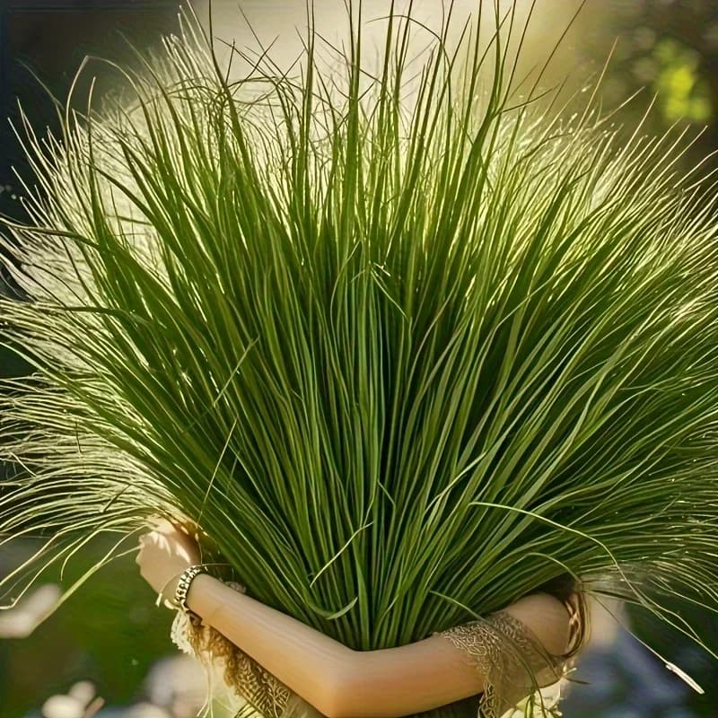 14/28pc Approximately Tall Artificial Onion Grass Outdoor Faux Shrub Wheatgrass UV-Resistant Green Stems Artificial Shrub Plants