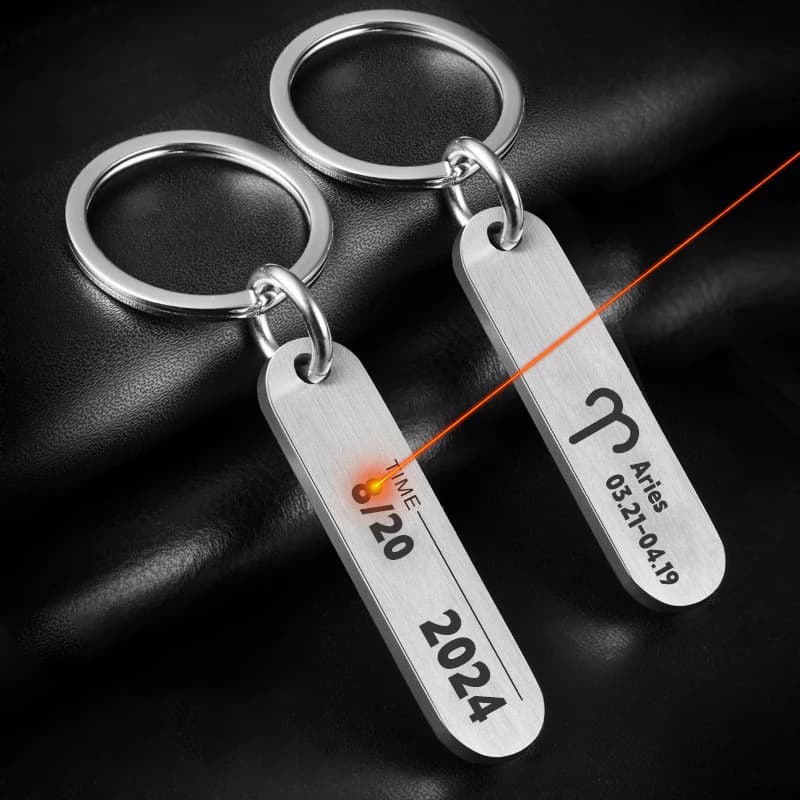 Custom Keychain with exquisite laser engraved Laser Engraved Stainless Steel Keyring Perfect Custom Gifts Customised
