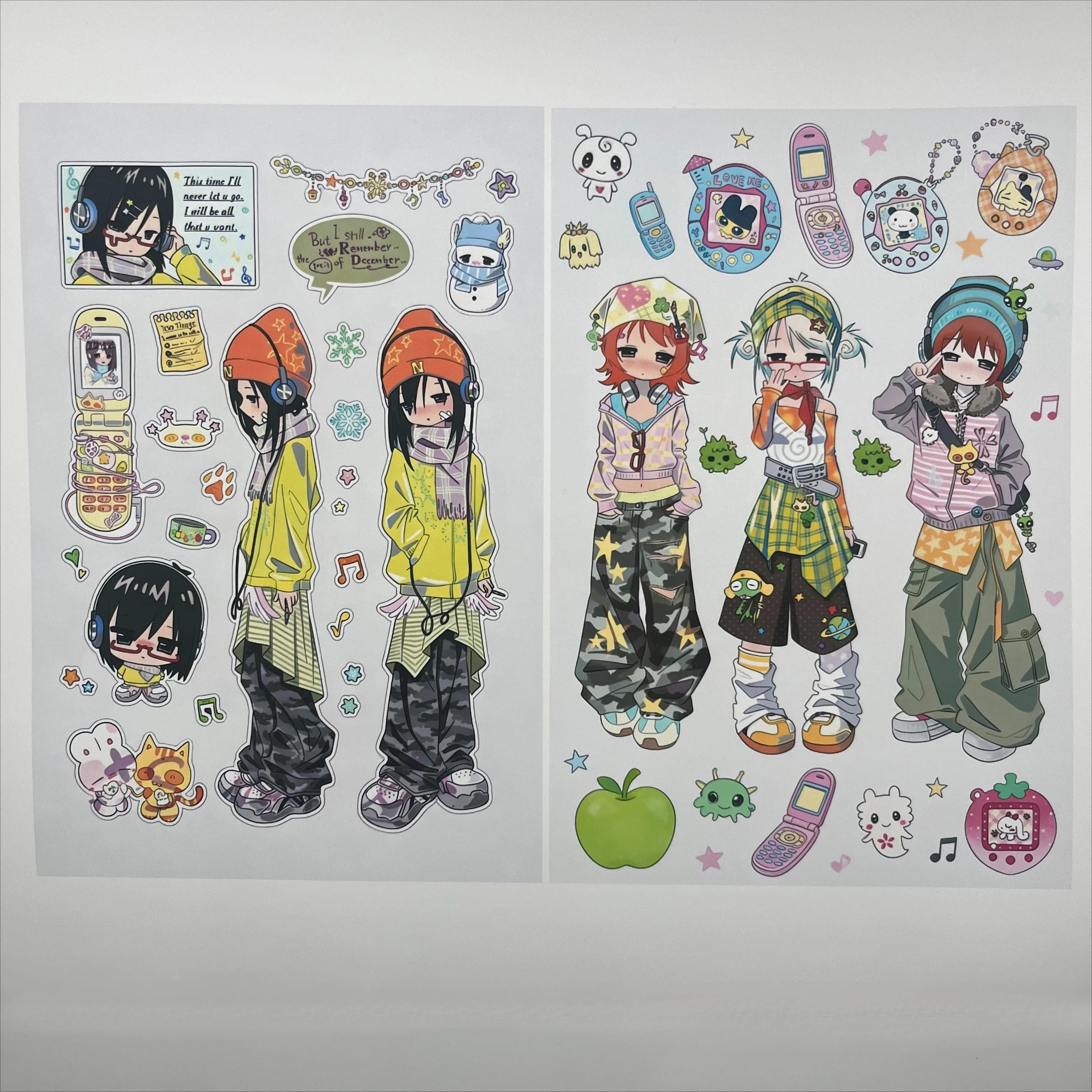 2 adesivi stile cartone animato Goo Card adesivo personaggio materiale per notebook fai da te