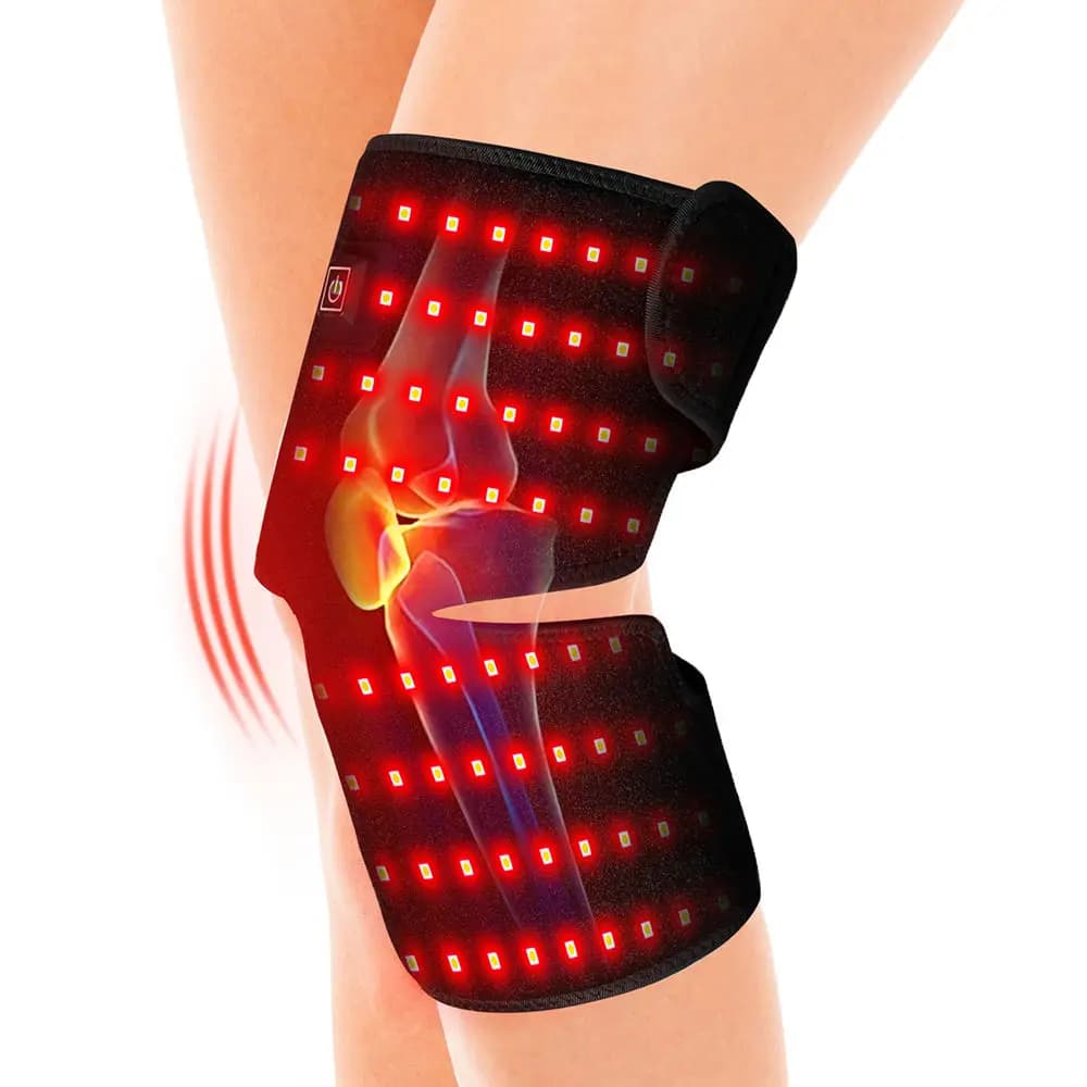 Massaggiatore per ginocchio per terapia della luce rossa 850/660nm LED Ginocchiera a infrarossi per ginocchio Spalla Gomito Caviglia Sollievo dal dolore Artrite
