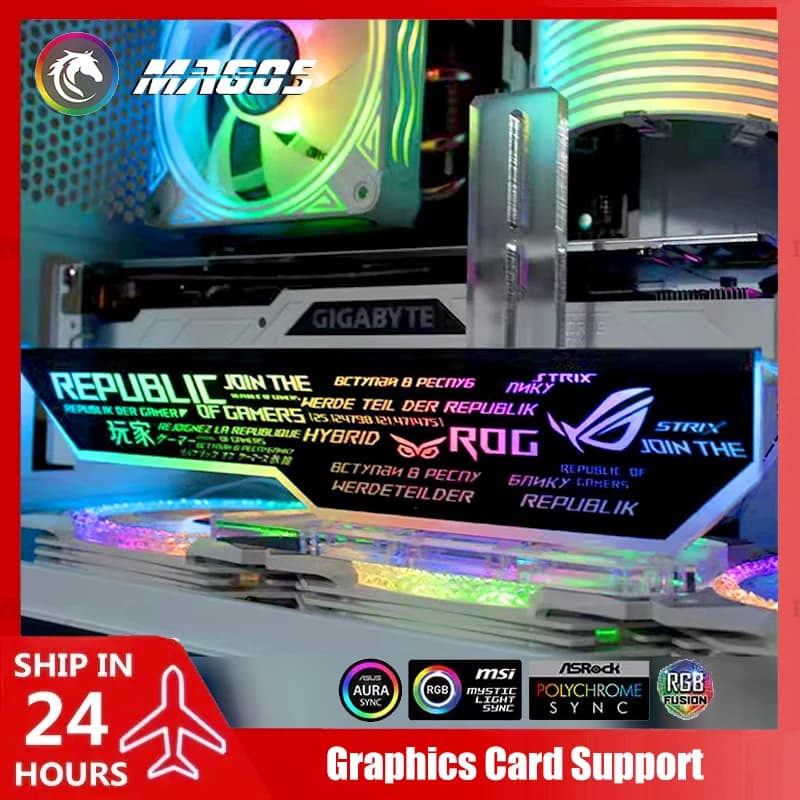 Supporto GPU MOD, supporto staffa jack scheda video 4090 5090 5V 3pin ARGB SYNC, personalizzazione decorazione armadio giocatore