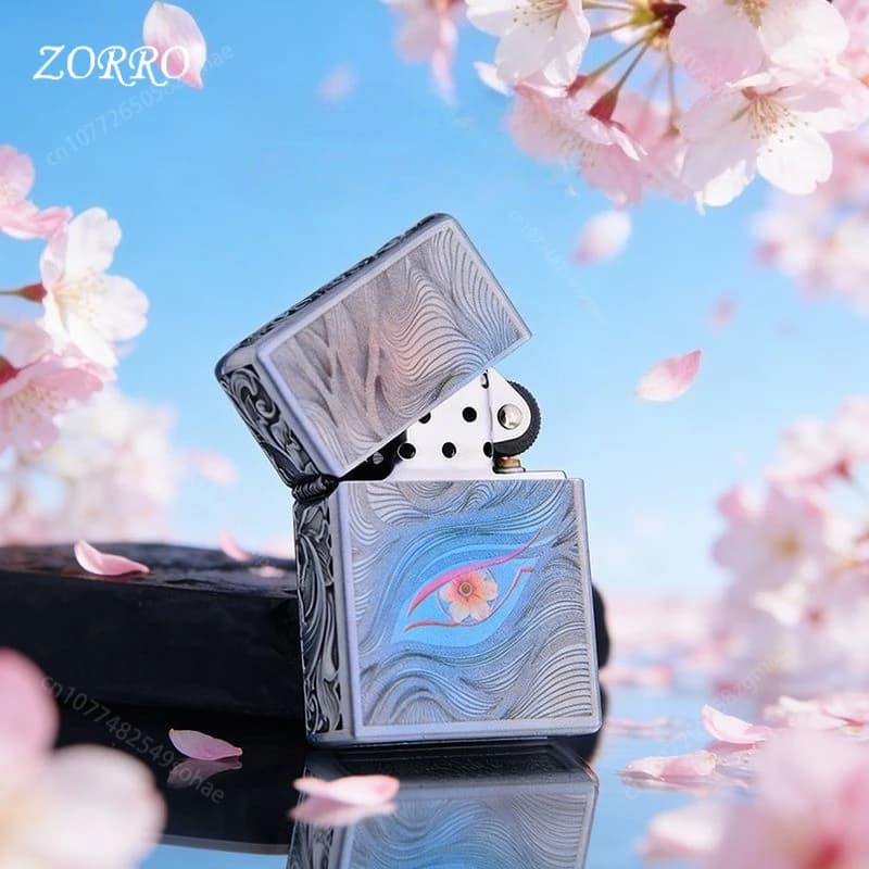 Accendino a cherosene ZORRO, nuovo, con stampa a colori autunnali Occhio di Fiori di Pesco, accendino a rotella, regalo di alta estetica per amanti.