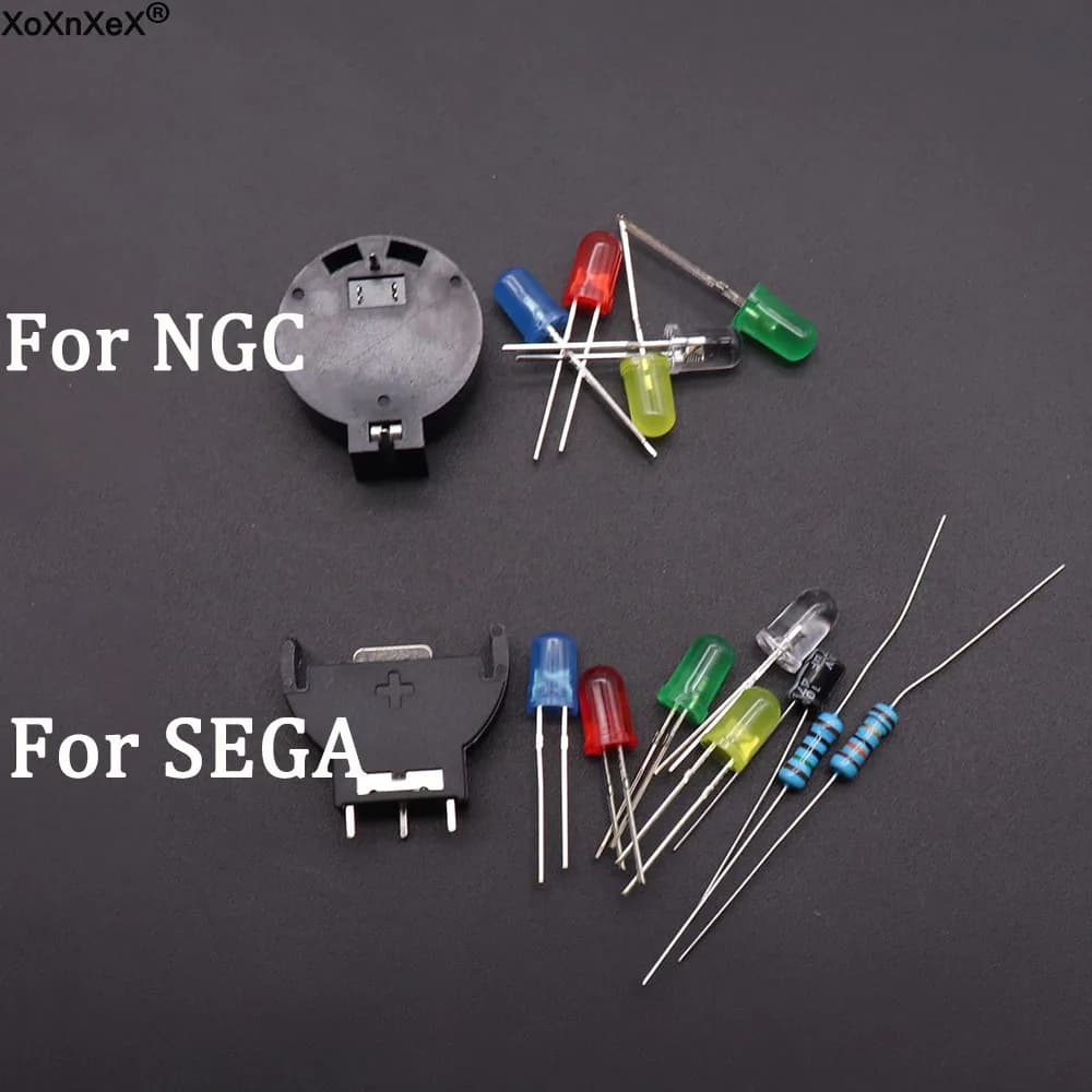 1Set Per GAMECUBE NGC AGGIORNAMENTO BATTERIA Per SEGA Dreamcast DC Porte Controller PCB Alimentazione LED Kit Fusibile Condensatore Kit Supporto Batteria