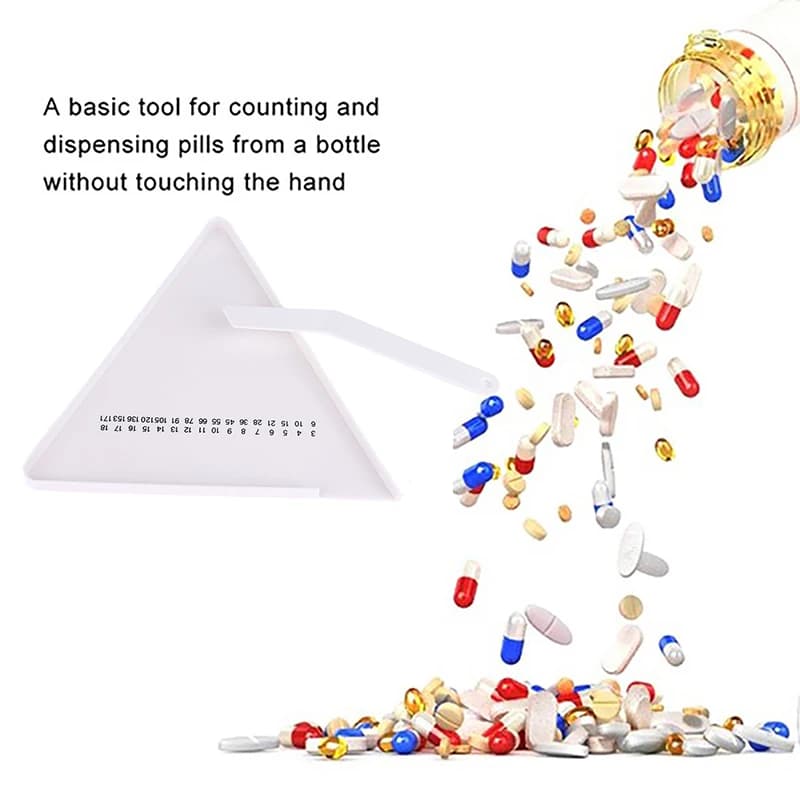 Pill Counting Tray Tablet Counter Dispenser Pills Plate Splitter With Spatula Tool For Pharmacy Technician Doctor Pharmacists