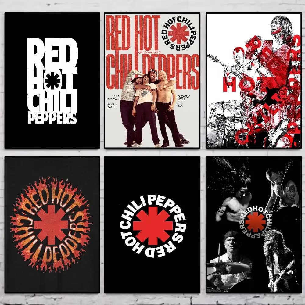 R-Red H-Hot C-Chili P-Peppers Poster Gallery Self-adhesive Stamps Home Decoration Wall Decalcomanie Decoration Wall decal for living room