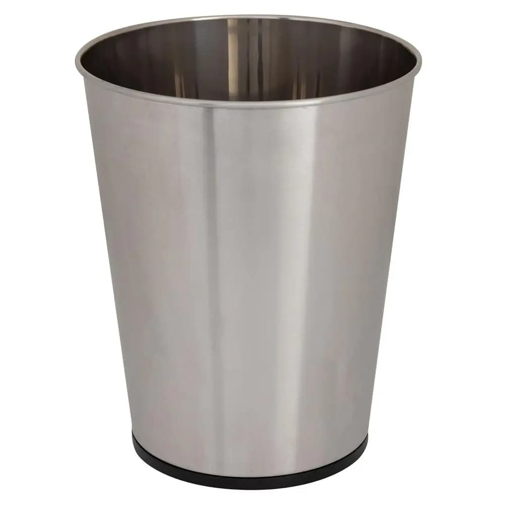 5L Compact Stainless Steel Wastebasket - Round Open Top Trash Can for Bathroom, Bedroom, Dorm, and Office
