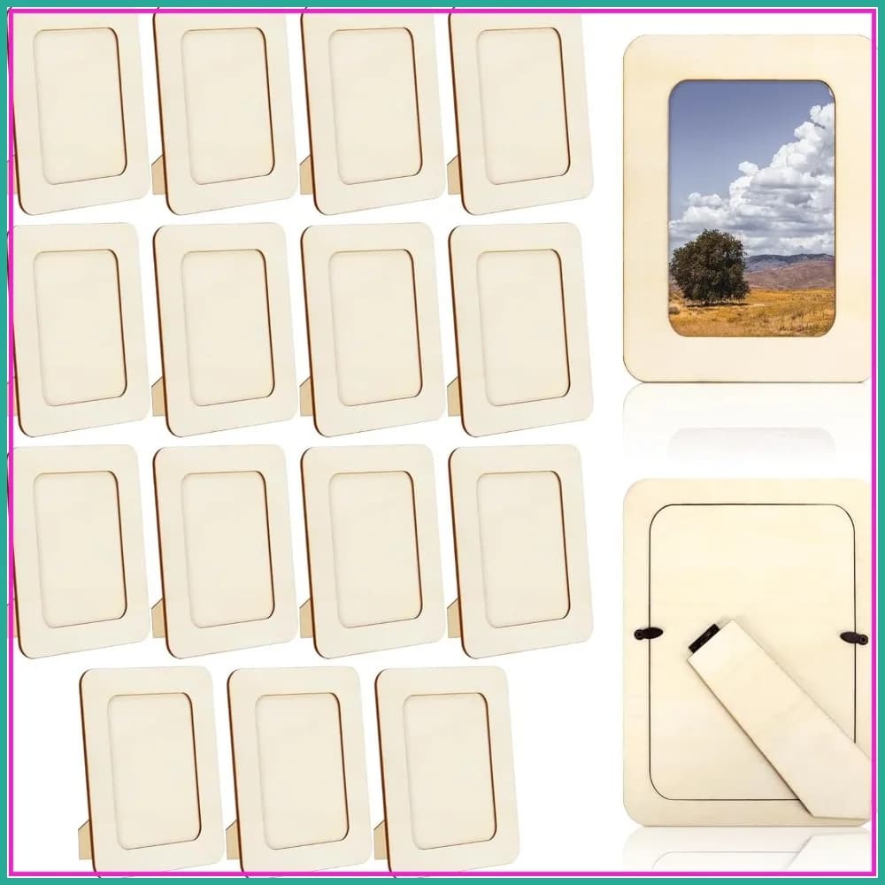 Set di 15 Cornici in Legno Non Finite per Foto 4x6, Cornici Fai-da-Te per Decorazioni Casa, Regali per Feste