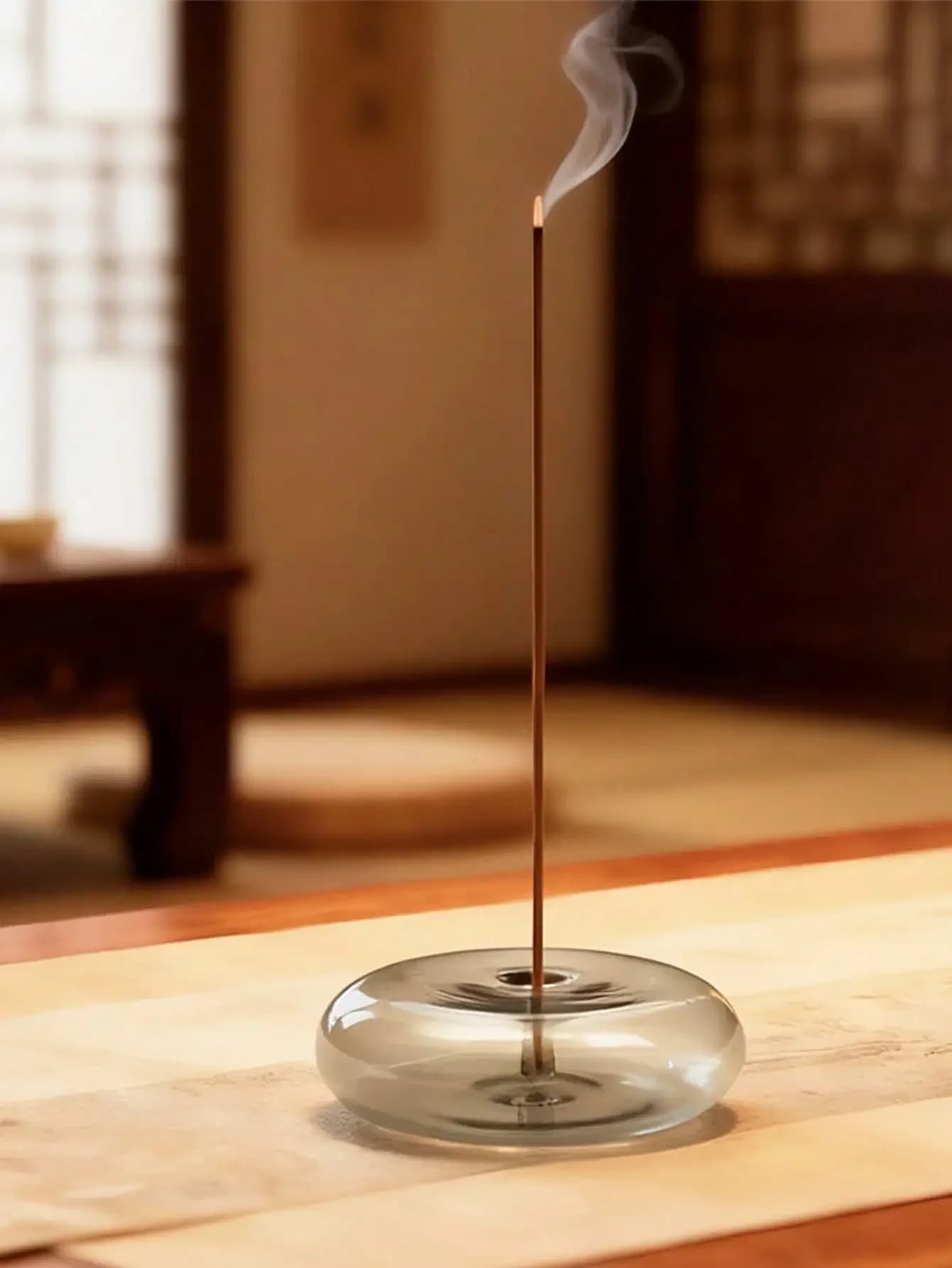 Elegante porta incenso in vetro, design con scarico, base e supporto per incenso, diffusore di aromi per interni domestici, adatto per yoga, decorazione domestica e relax, supporto per bastoncini di incenso, stile moderno, design semplice, struttura in vetro resistente.